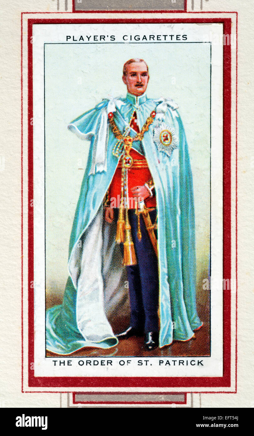 Player`s cigarette card - The Order of St. Patrick. Stock Photo